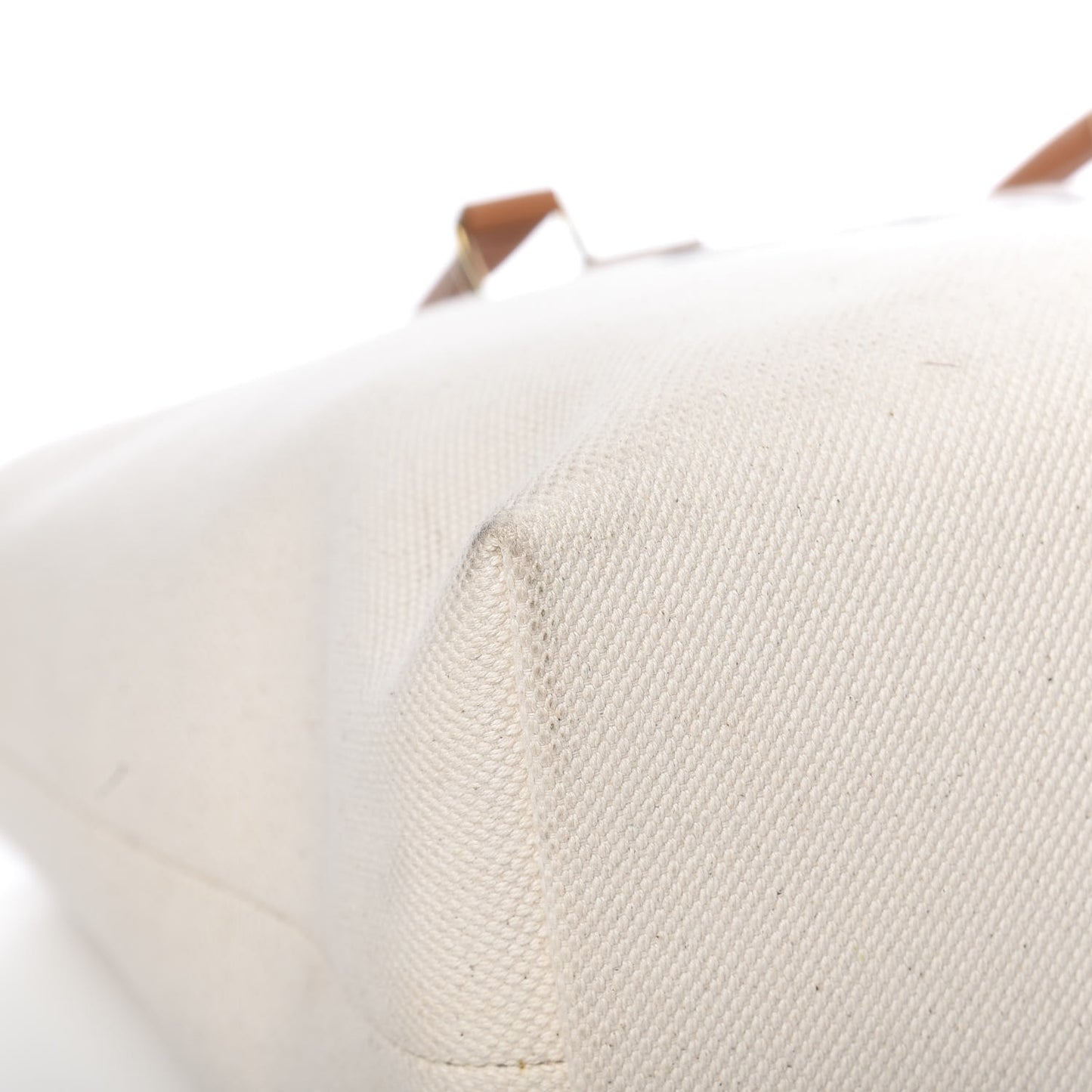 Canvas Calfskin Horizontal Cabas Natural Tan