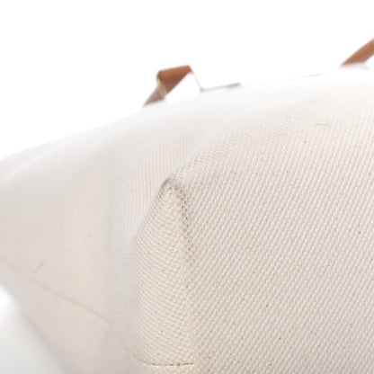 Celine Canvas Calfskin Horizontal Cabas Natural Tan 11 of 14