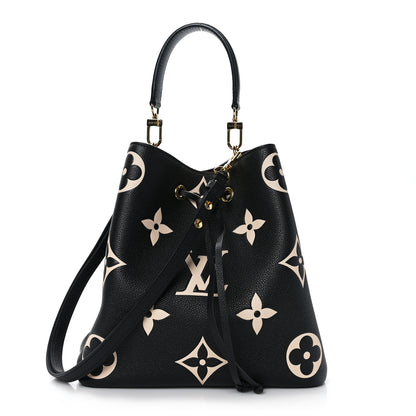 Louis Vuitton Empreinte Monogram Giant Neonoe MM Black Beige 3 of 12