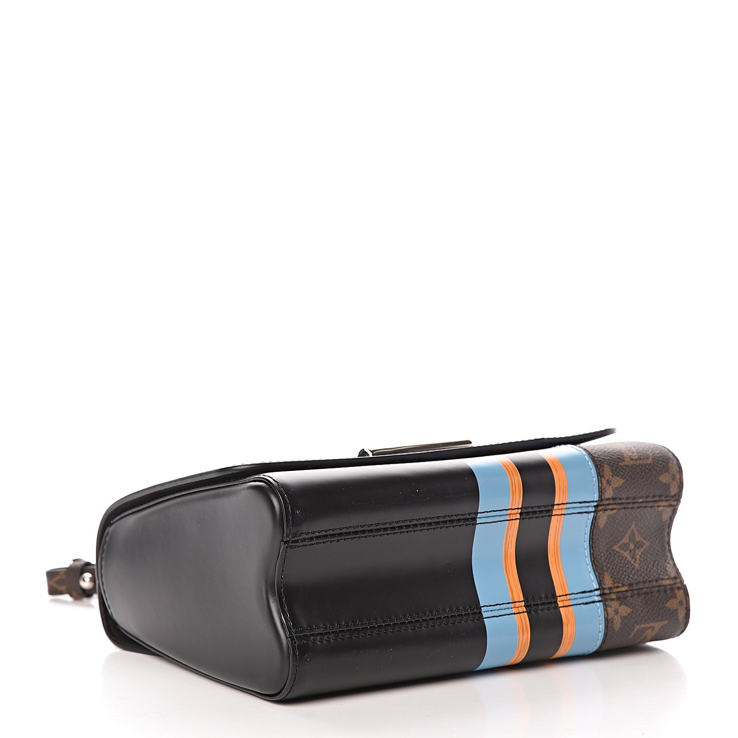 Calfskin Monogram Twist Shoulder Bag MM Blue