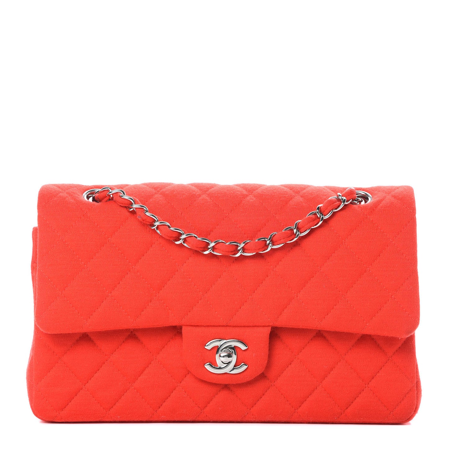 Jersey Quilted Medium Double Flap Red