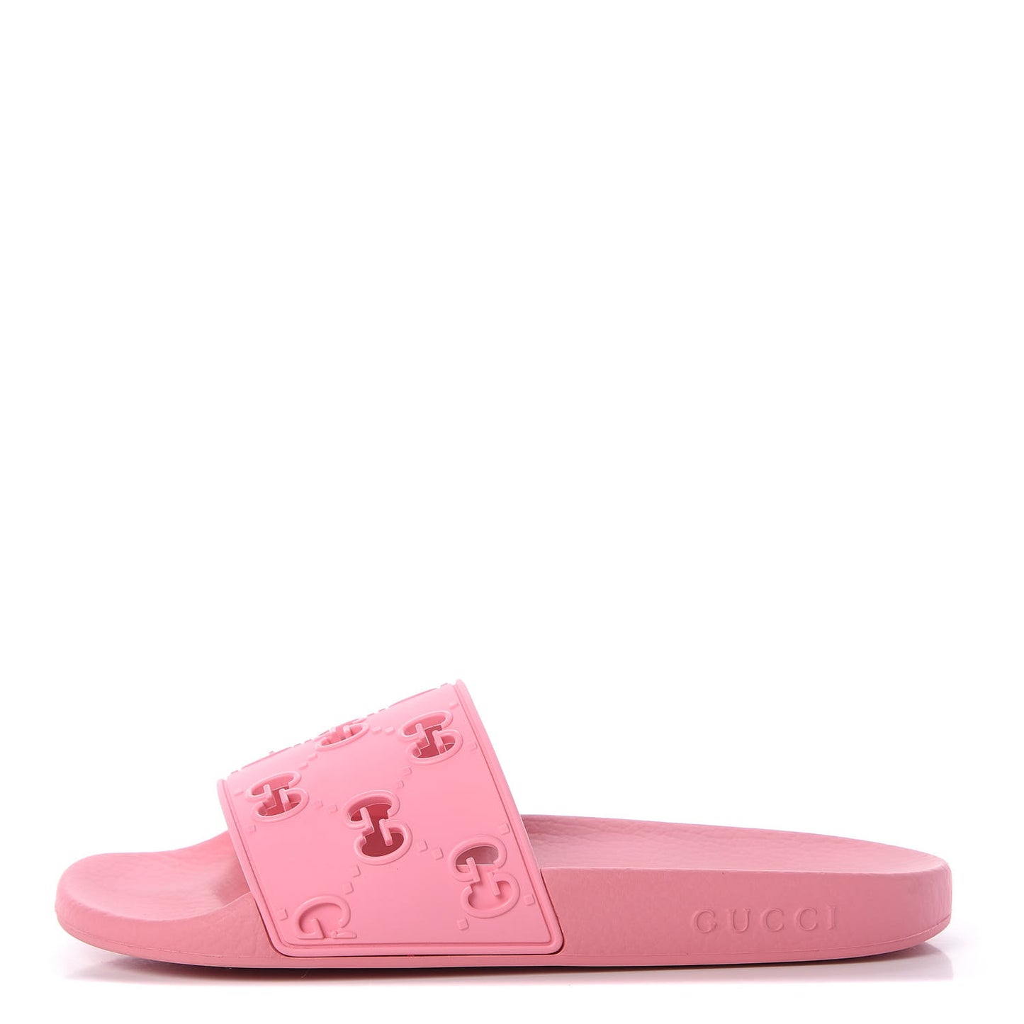 Rubber GG Monogram Perforated Womens Slide Sandals 38 Rose Box