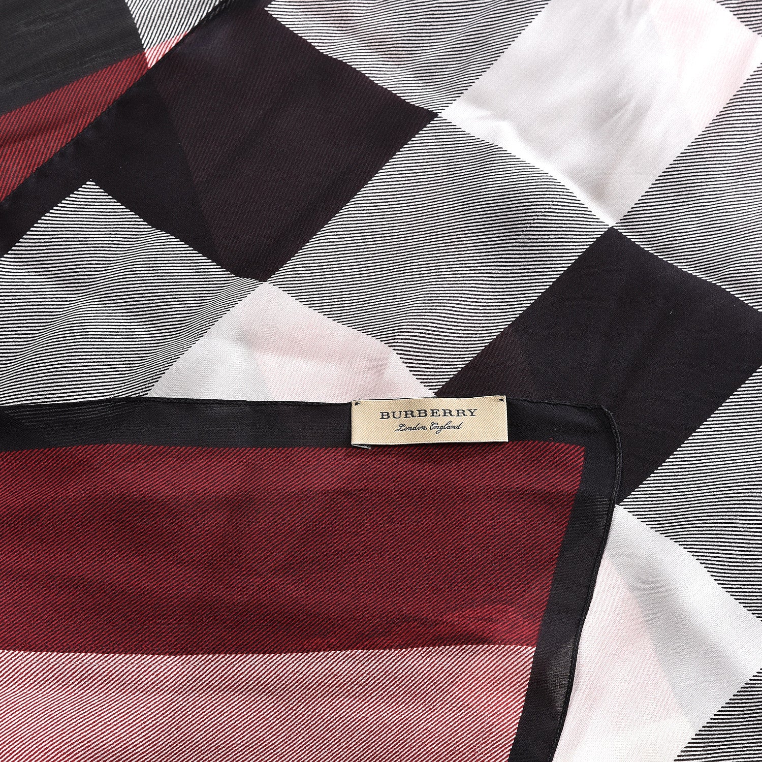 Burberry Silk Ultra Washed Mega Check Scarf Parade Red 3 of 3