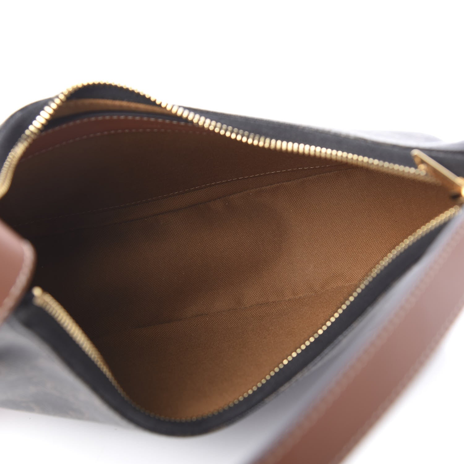 Celine Triomphe Canvas Calfskin Ava Shoulder Bag Tan 5 of 12