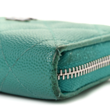 Chanel Caviar Quilted Zip Coin Purse Turquoise 9 of 10