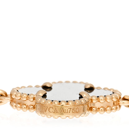 Van Cleef & Arpels 18K Yellow Gold Black Onyx 5 Motifs Vintage Alhambra Bracelet 3 of 5