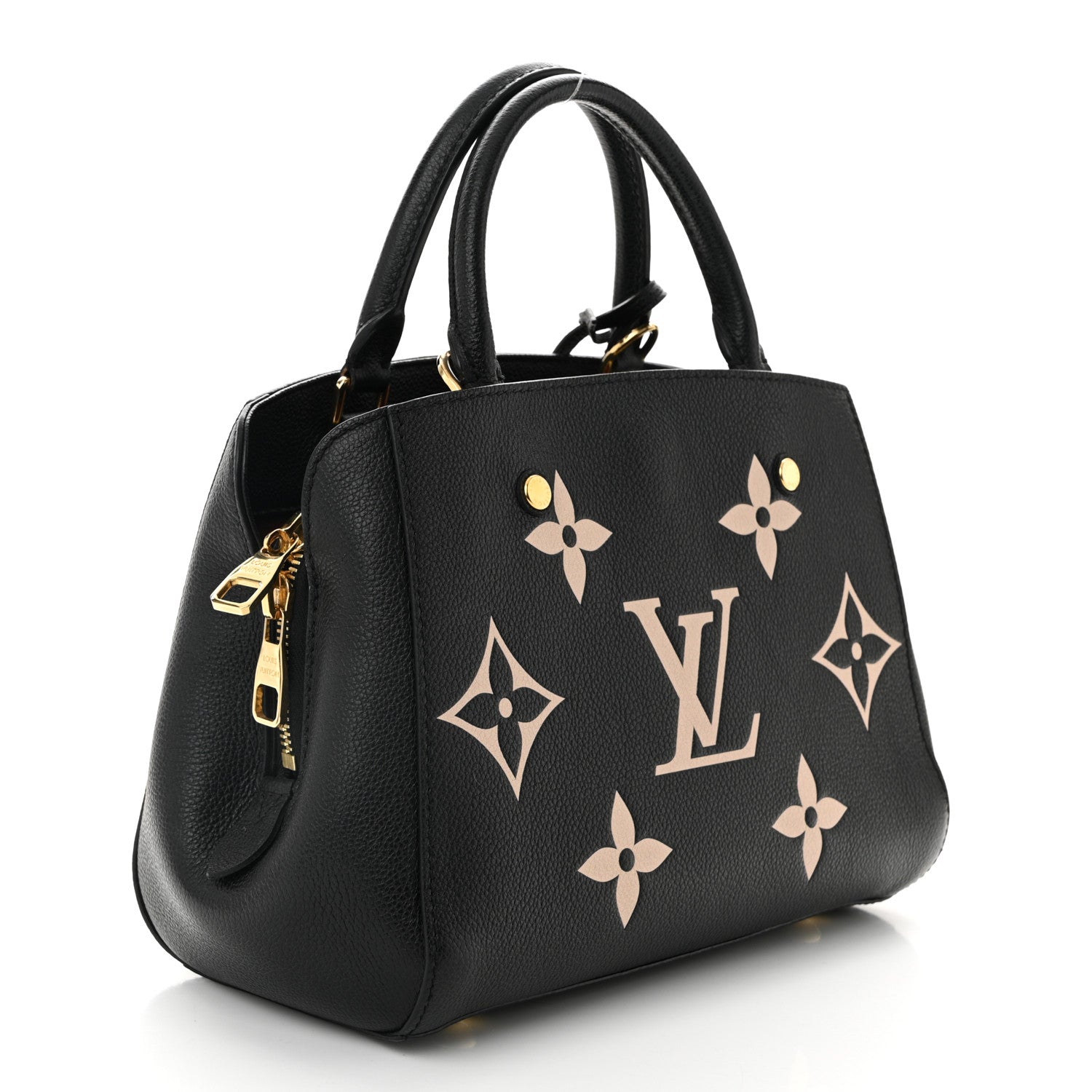 Louis Vuitton Empreinte Monogram Giant Montaigne BB Black Beige 3 of 10