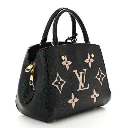 Louis Vuitton Empreinte Monogram Giant Montaigne BB Black Beige 3 of 10