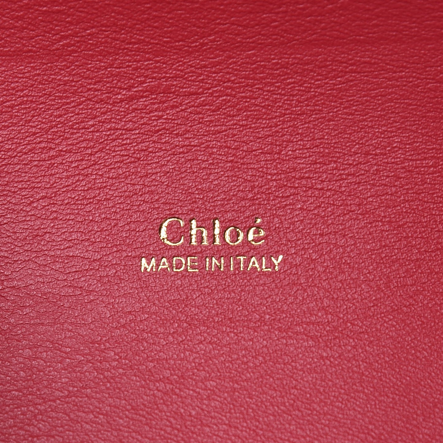 Calfskin Crocodile Embossed Small Aby Lock Dusky Red