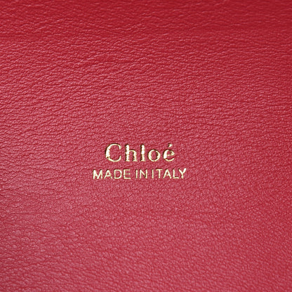 Chloe Calfskin Crocodile Embossed Small Aby Lock Dusky Red 6 of 8