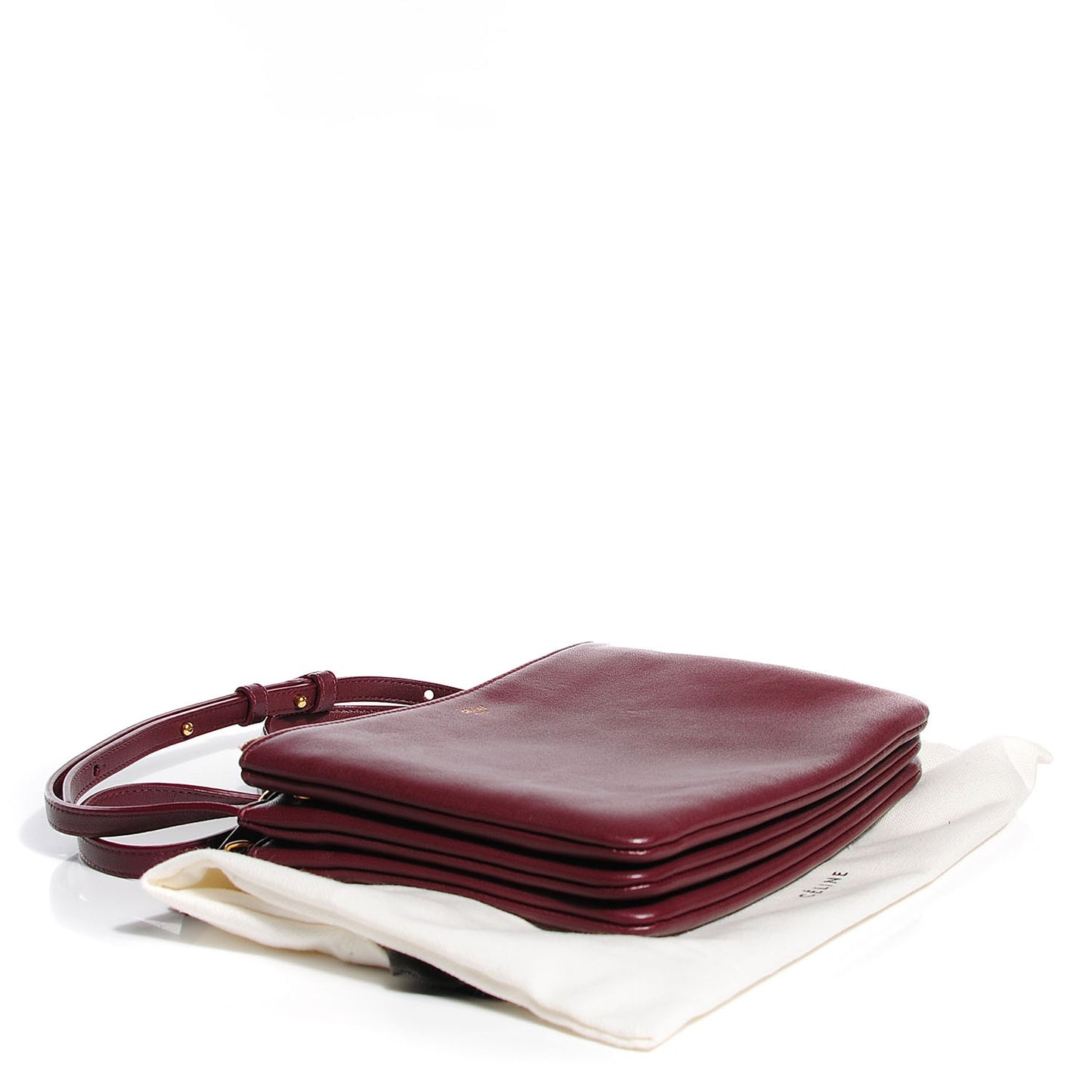 Smooth Lambskin Small Trio Crossbody Bag Burgundy
