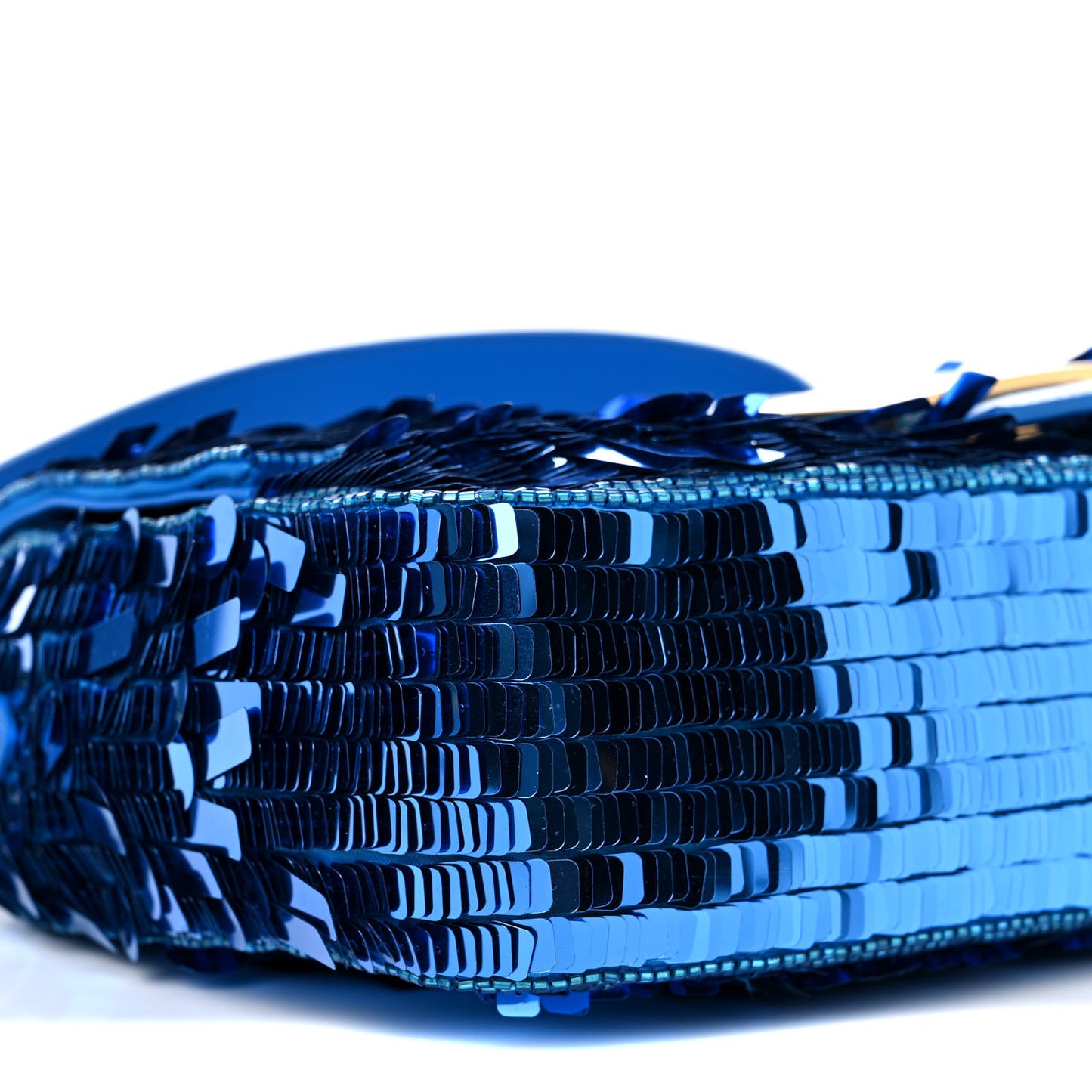 Sequin Paillettes Shiny Nappa Sex and the City Baguette Blue Blue Royal