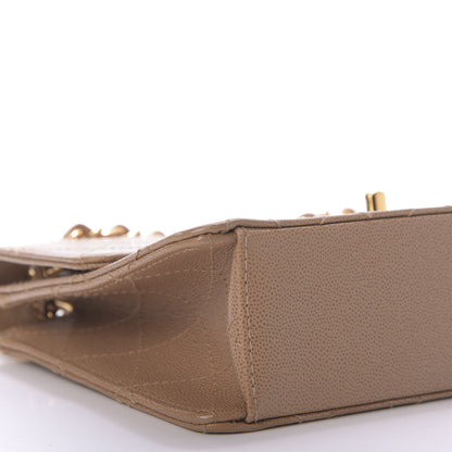 Chanel Caviar Stitch Small Single Flap Beige 6 of 10