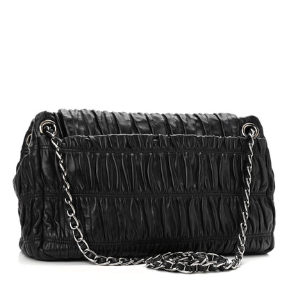 Prada Nappa Gaufre Flap Chain Shoulder Bag Black 3 of 9