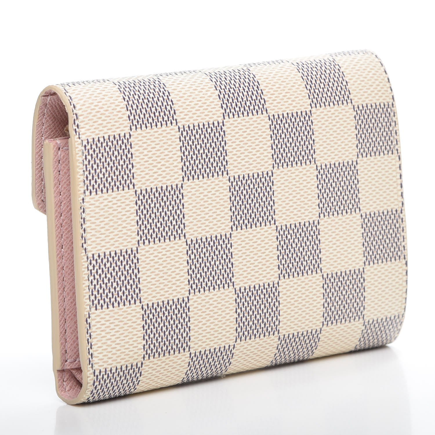 Louis Vuitton Damier Azur Victorine Wallet Rose Ballerine 2 of 6