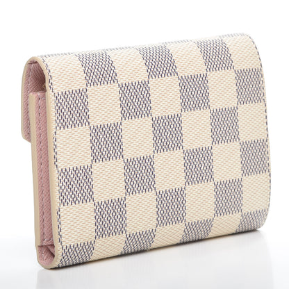 Louis Vuitton Damier Azur Victorine Wallet Rose Ballerine 2 of 6