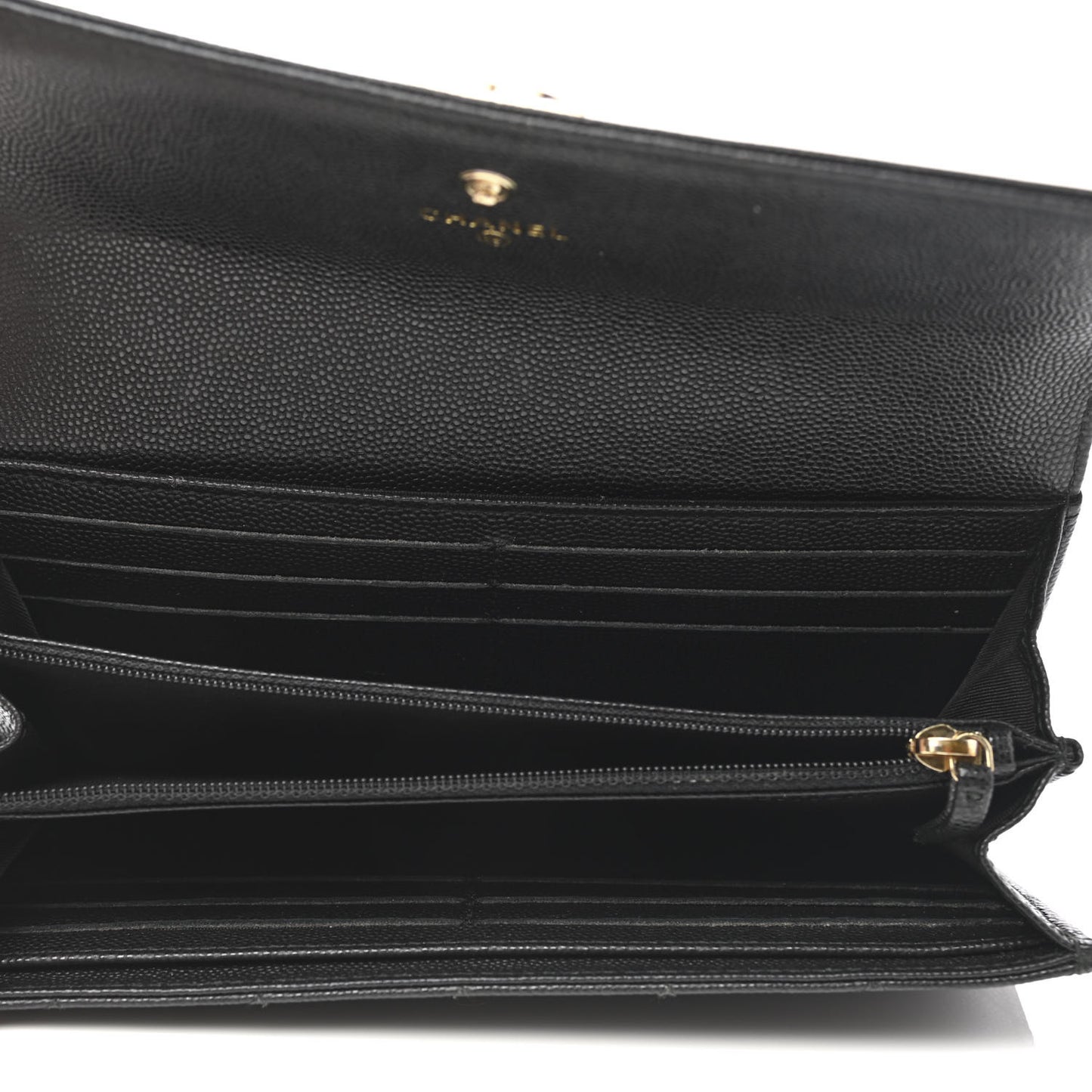 Caviar Quilted Long Boy Flap Wallet Black
