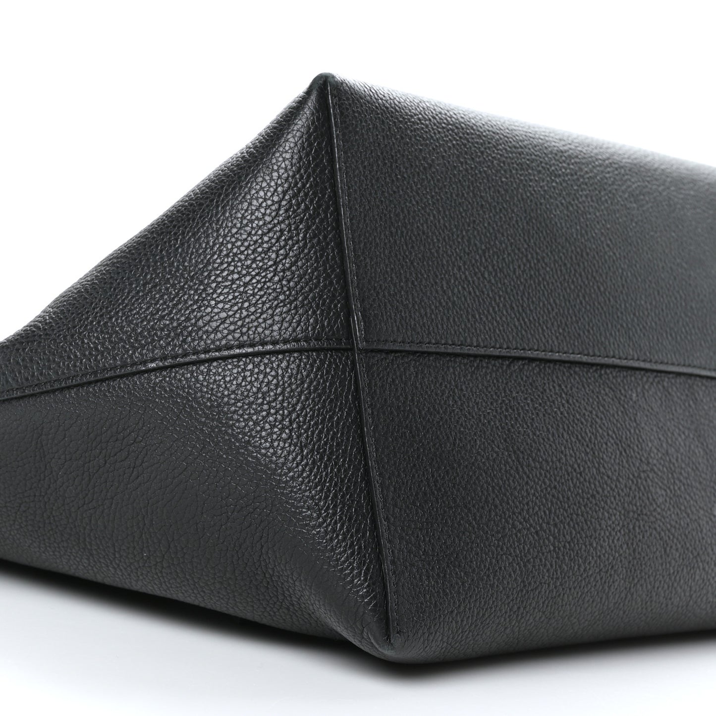 Grained Calfskin Skull Open Shopper Tote Black