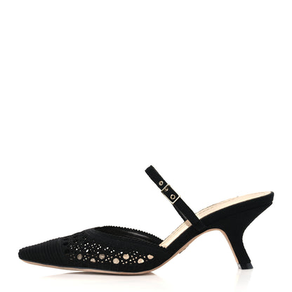 Christian Dior Mesh Cannage Embroidery Pumps 37.5 Black 1 of 8