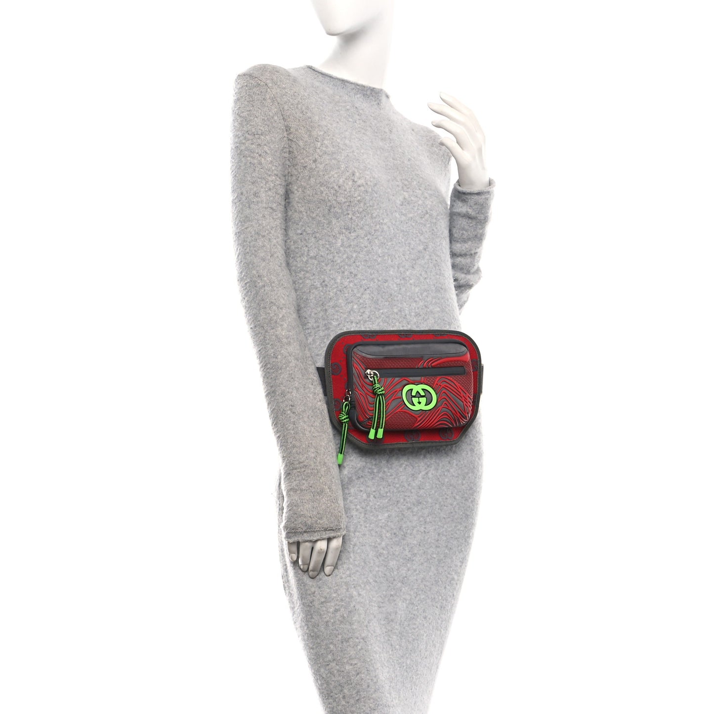 Jersey GG Monogram All Over Sporty Belt Bag Green Grey Multicolor