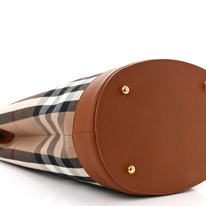 Burberry Canvas House Check Bucket Bag Tan 9 of 11