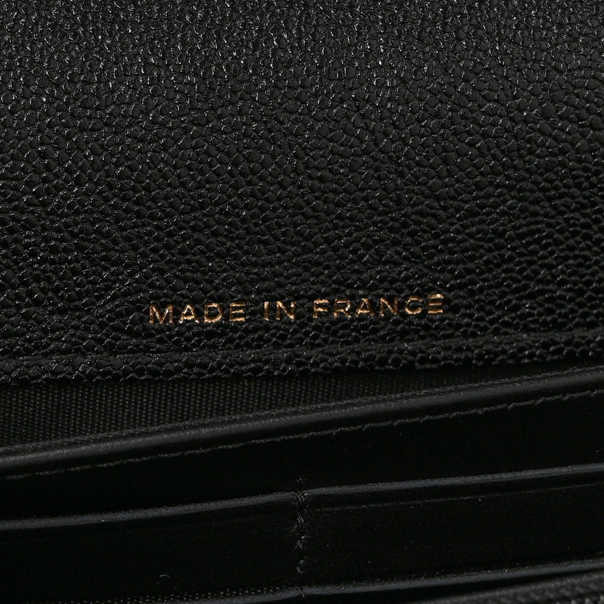 Caviar Quilted Large Boy Gusset Flap Wallet Black