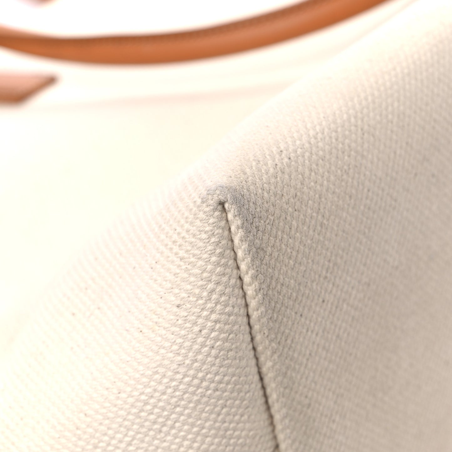 Canvas Calfskin Horizontal Cabas Natural Tan