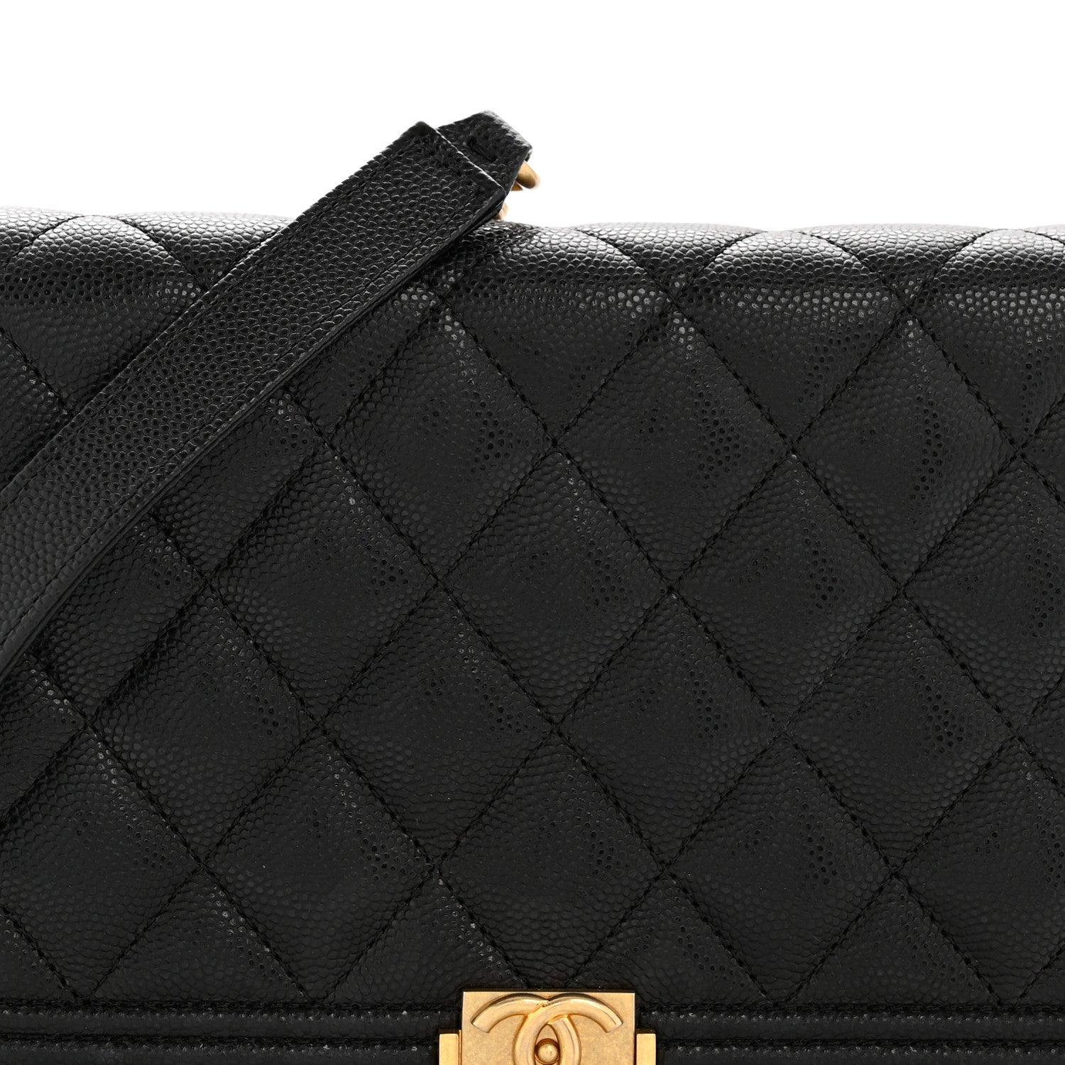 Chanel Caviar Quilted Boy Wallet On Chain WOC Black 9 of 13