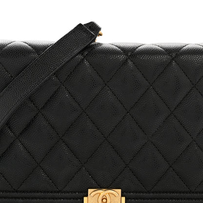 Chanel Caviar Quilted Boy Wallet On Chain WOC Black 9 of 13