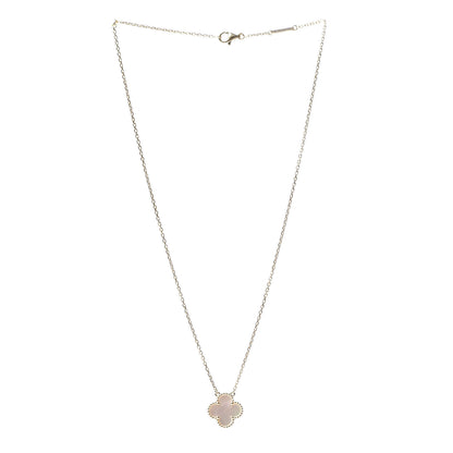 Van Cleef & Arpels 18K Yellow Gold Mother of Pearl Vintage Alhambra Pendant Necklace 2 of 6