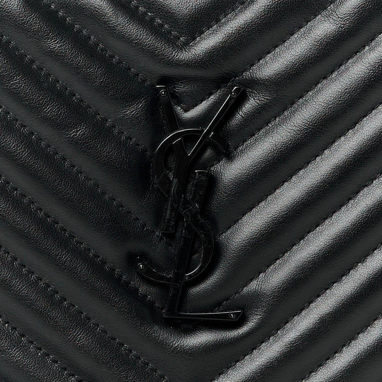 Saint Laurent Calfskin Matelasse Monogram Monochrome Lou Camera Bag Black 8 of 10