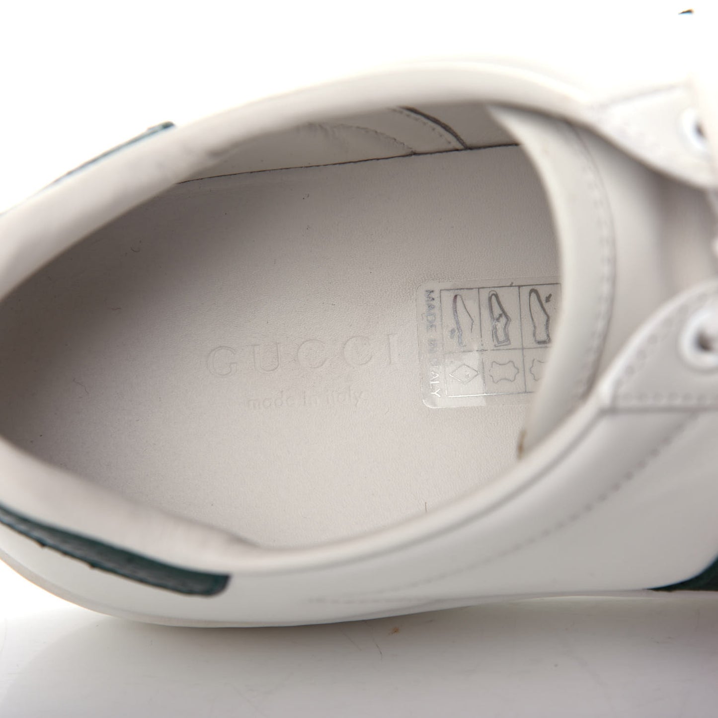 Calfskin Ayers Bee Embroidered Womens Ace Sneakers 37.5 White Green