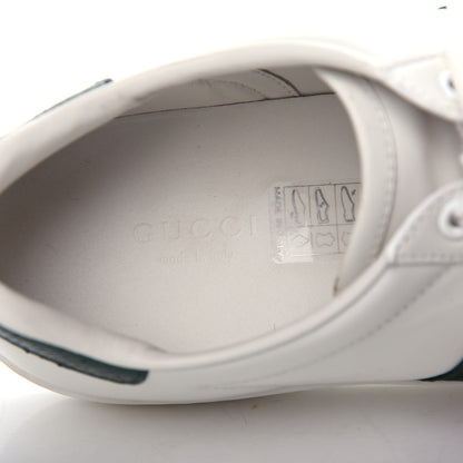 Gucci Calfskin Ayers Bee Embroidered Womens Ace Sneakers 37.5 White Green 8 of 11