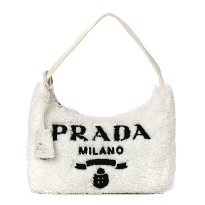 Prada Terry Cloth Mini Re-Edition 2000 Bag White Black 1 of 10