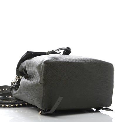 Valentino Garavani Grained Calfskin Rockstud Backpack Dark Green 3 of 7