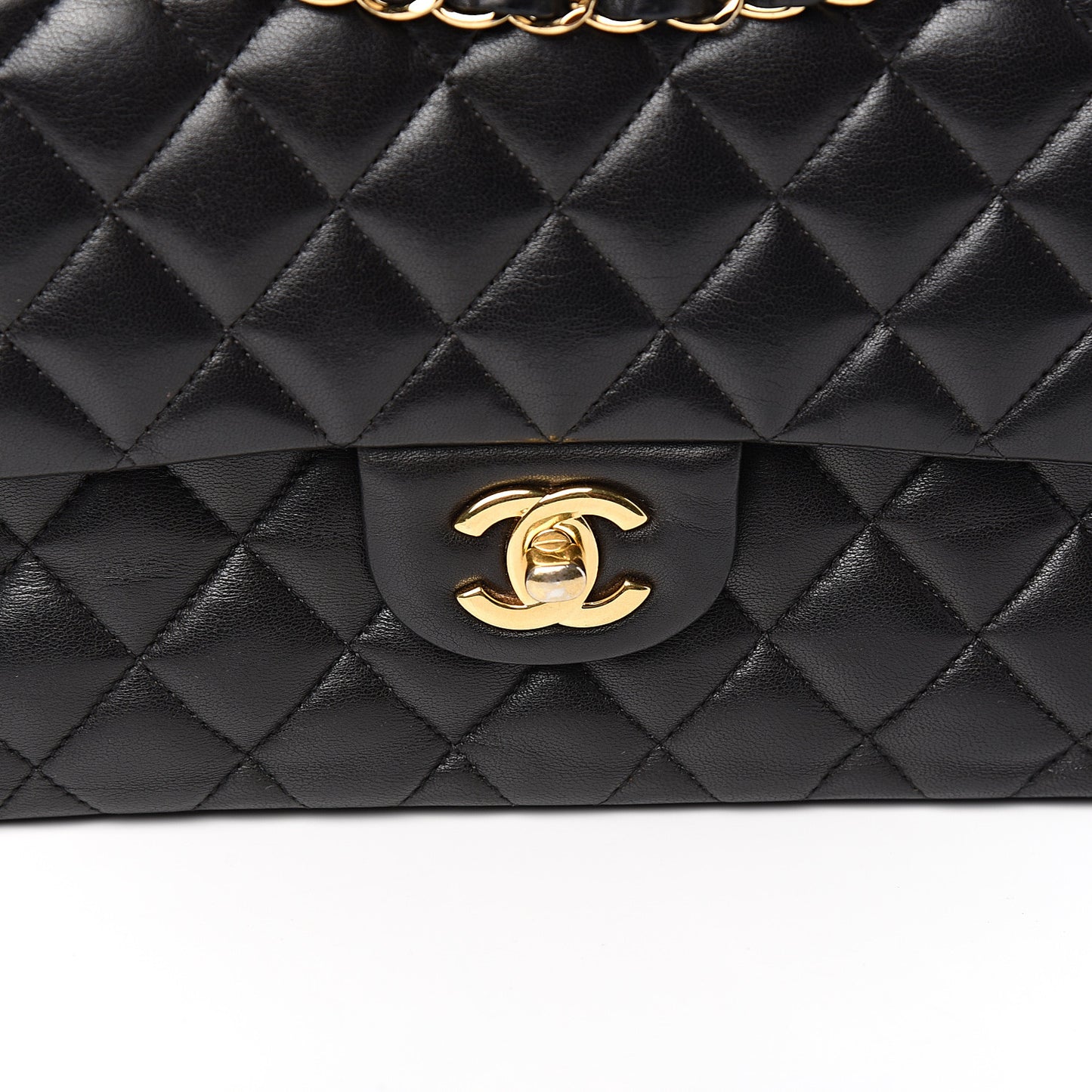 Lambskin Quilted Small Double Flap Black