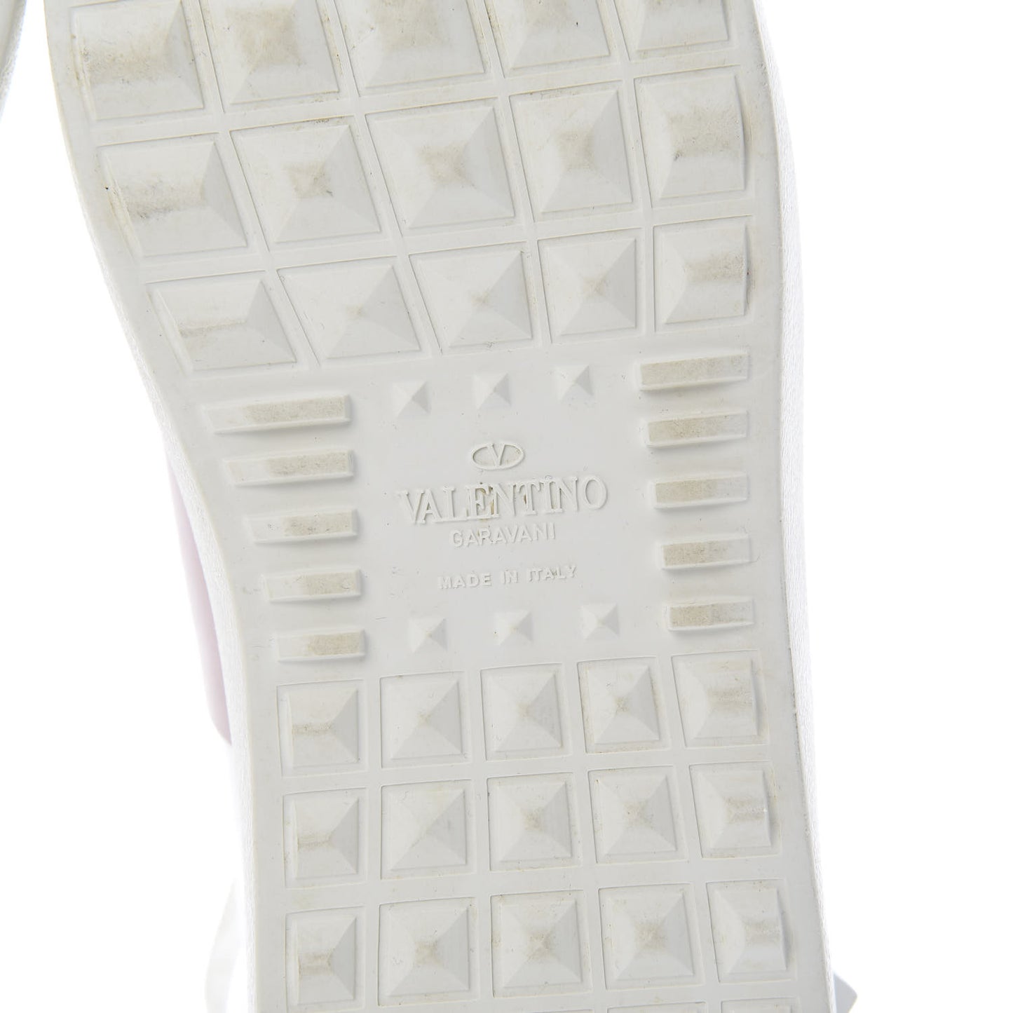 Calfskin Rockstud Open Sneakers 40 White Water Rose