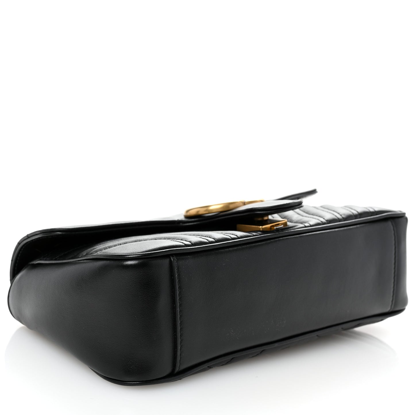 Calfskin Matelasse Small GG Marmont Shoulder Bag Black