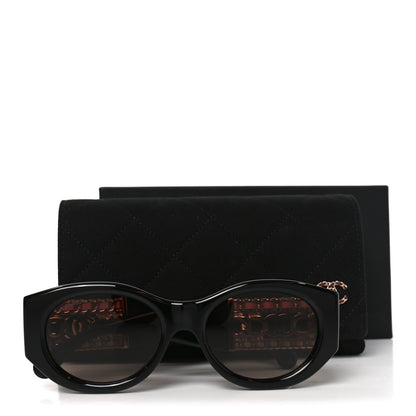 Chanel Acetate Calfskin Chain CC Sunglasses 5536-Q-A Black 7 of 7