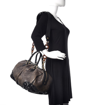 Louis Vuitton Cuir Patent Embossed Monogram Stephen Bag Grey 2 of 24