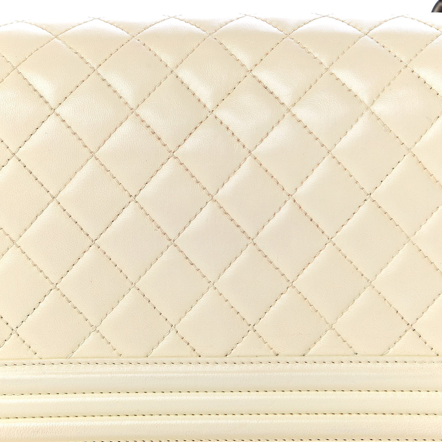 Chanel Lambskin Quilted Medium Boy Flap White 12 of 17
