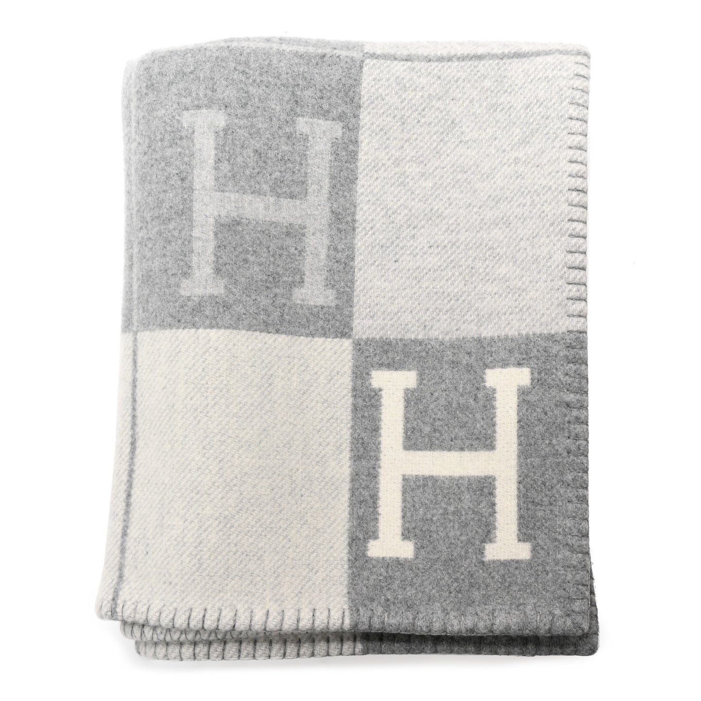 Wool Cashmere Avalon III Blanket Ecru Gris Clair