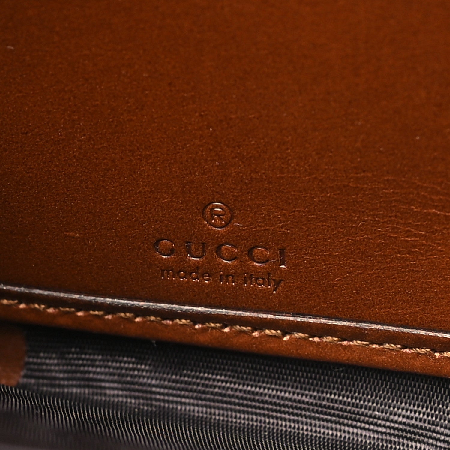 Gucci GG Supreme Monogram Cuoio Toscano Zip Around Wallet Beige Ebony Cuir 6 of 8