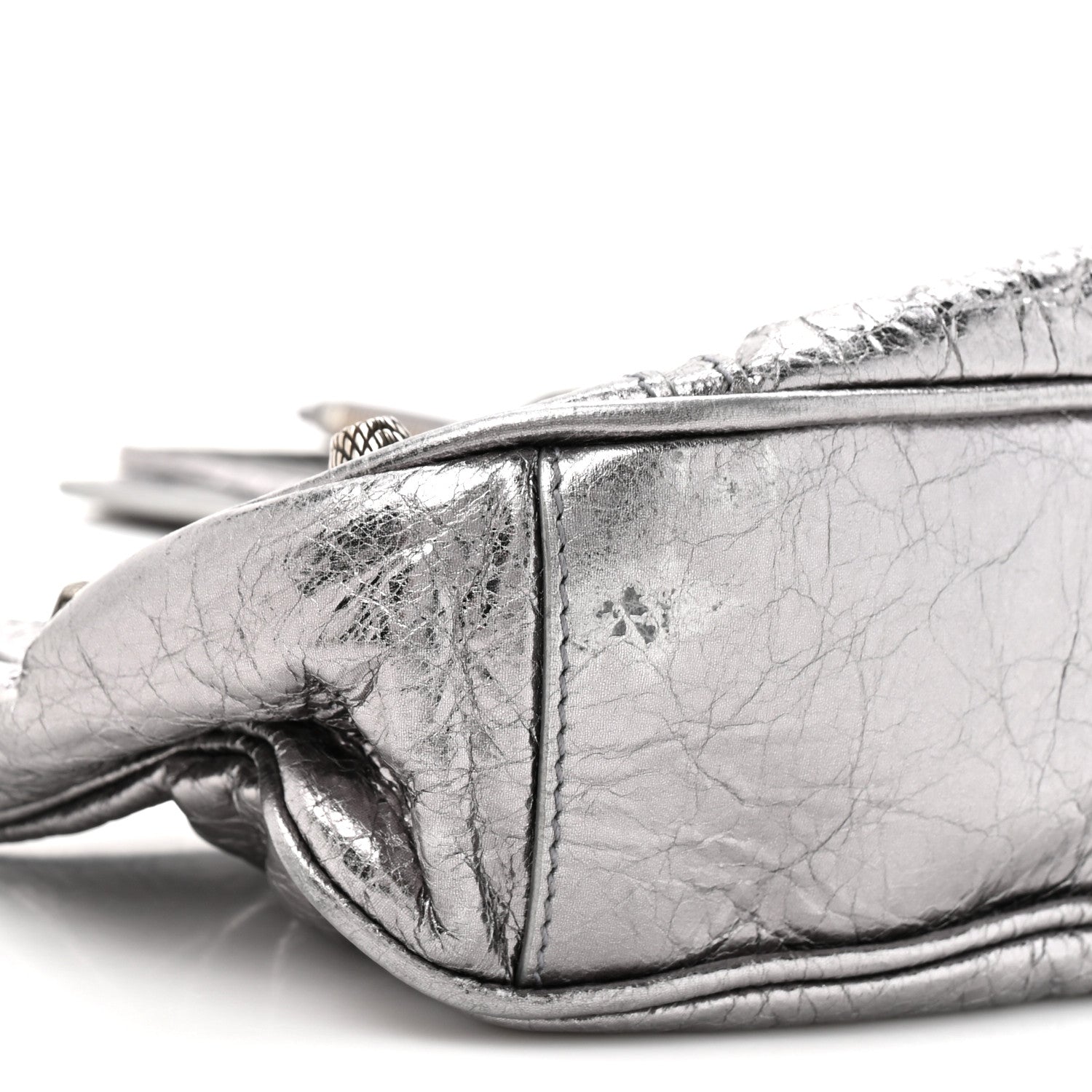 Balenciaga Metallic Agneau Arena Le Cagole Chain Shoulder Bag XS Silver 11 of 13