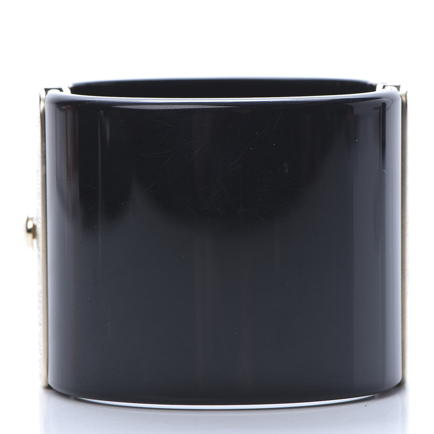 Resin Gripoix Pearl CC Cuff Black