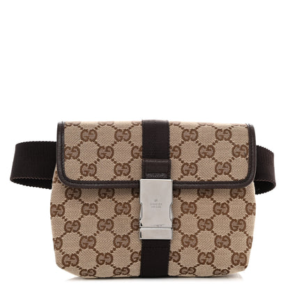 Gucci GG Monogram Buckle Belt Bag Dark Brown 1 of 11