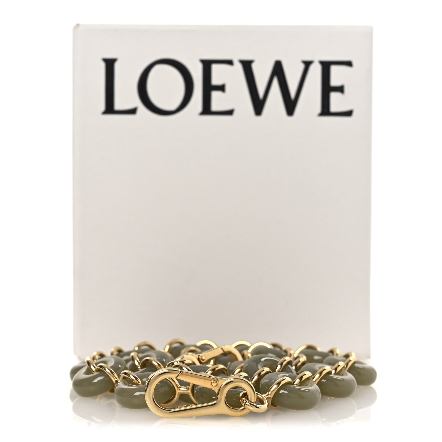 Loewe Brass Donut Chain Shoulder Strap Clay Green 7 of 8