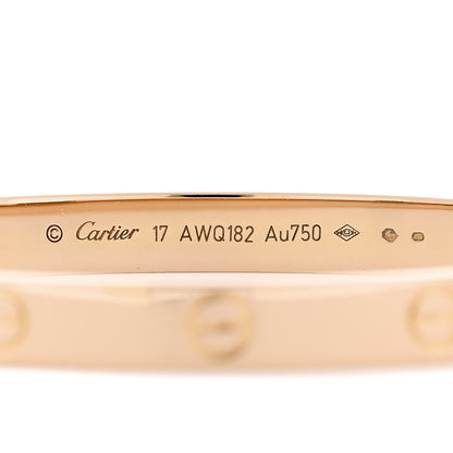 Cartier 18K Pink Gold LOVE Bracelet 17 3 of 6