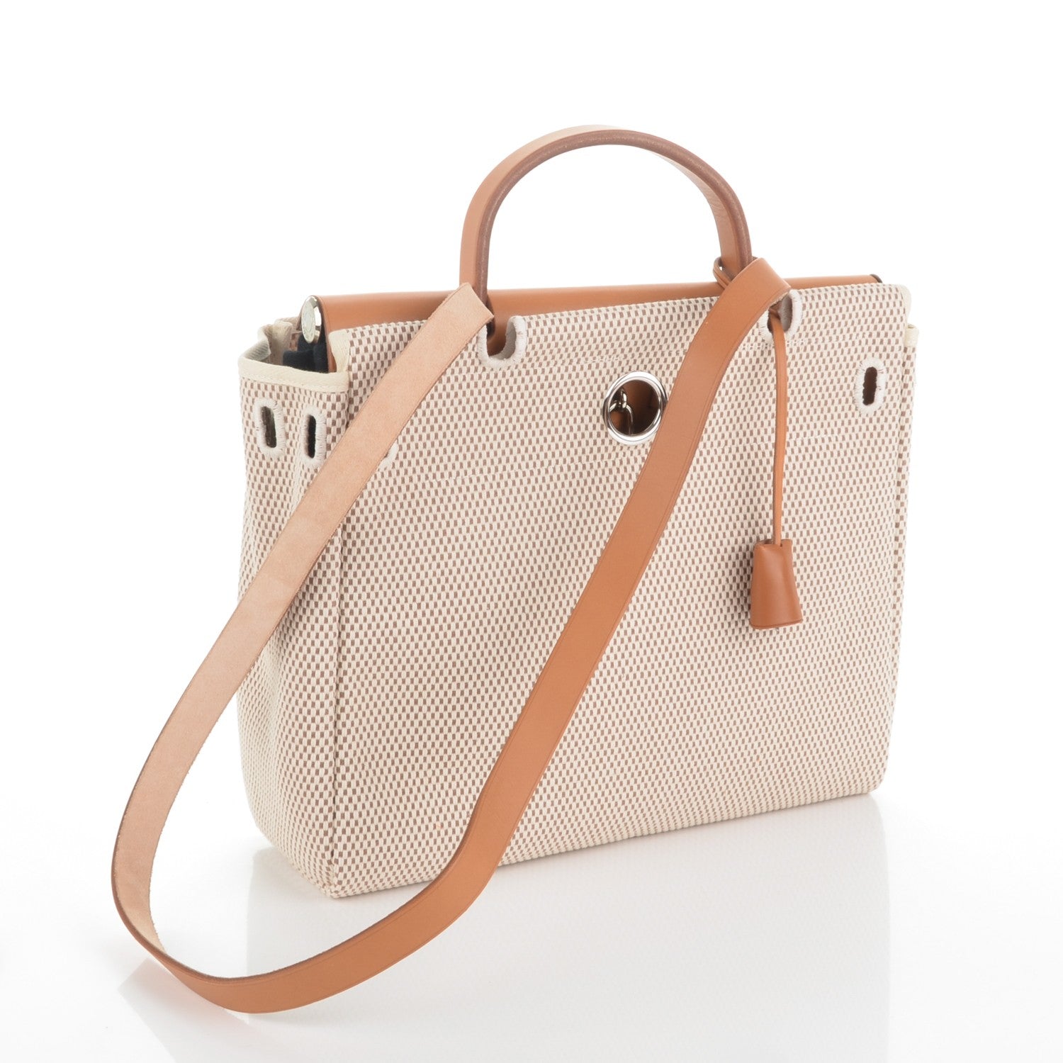 Hermes Toile Vache Calfskin Herbag 30 PM Black Natural 11 of 11