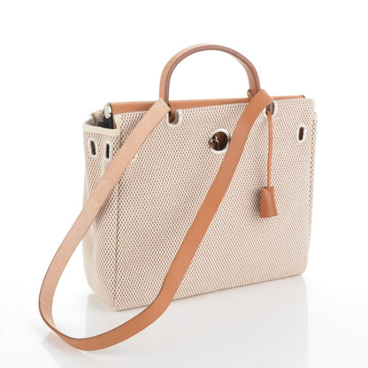 Hermes Toile Vache Calfskin Herbag 30 PM Black Natural 11 of 11